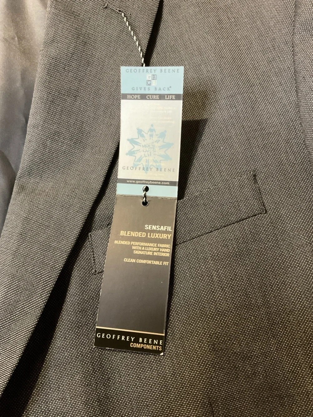 Geoffrey Beene Men's Charcoal Gray Two-Button Suit Jacket 48R NWT